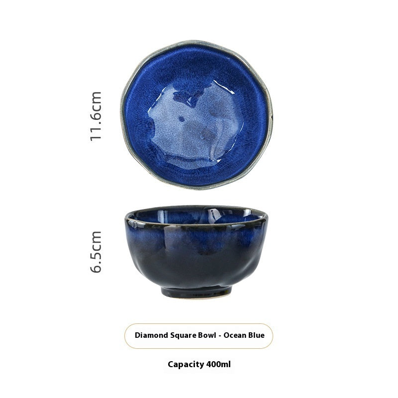 Household Bowl Dish & Plate Ceramic Fambe Tableware