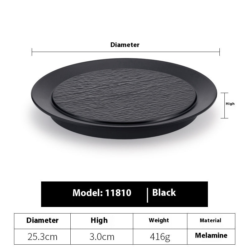 Black Hot Pot Food Plate Barbecue Plate