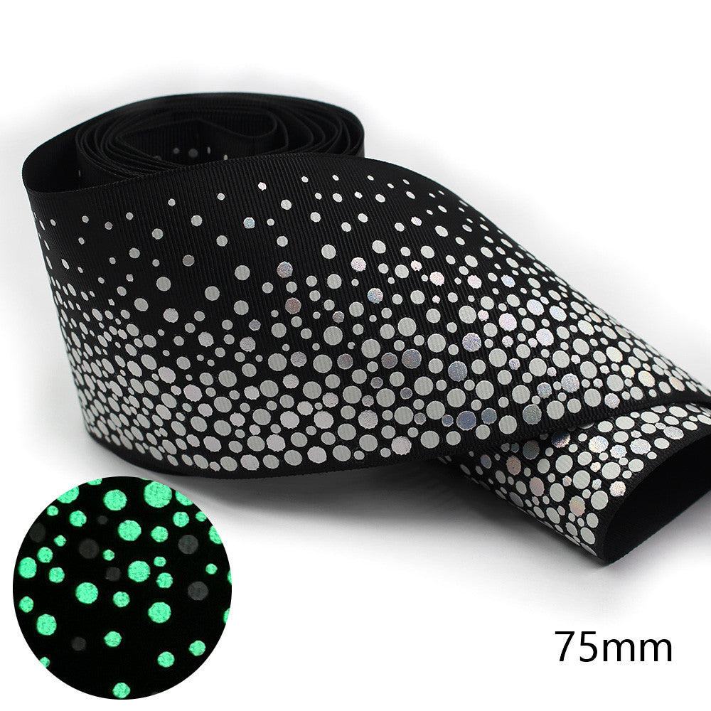 75mm Luminous Threaded Braid Hair Bow Ingredients Solid Color Rainbow Bronzing Fluorescent Ribbon