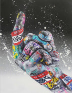 Graffiti Street Art Victory Gesture Decorative Canvas Painting