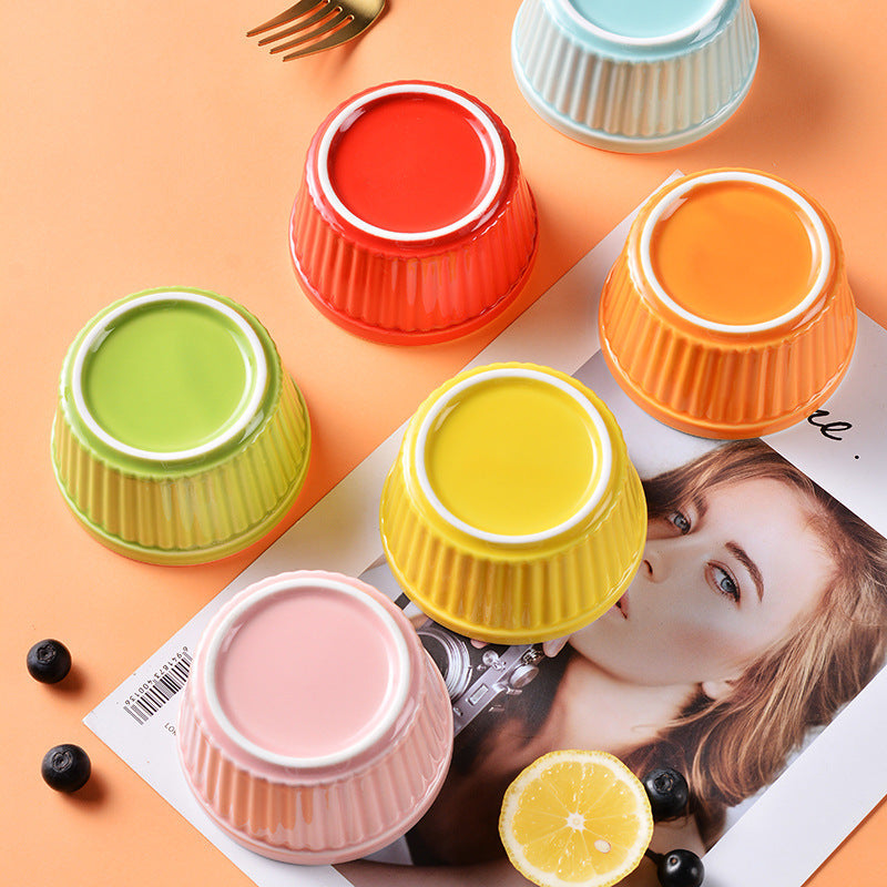 Household Shufulei Baking Caramel Cloth Oven Ceramic Steamed Egg Bowl