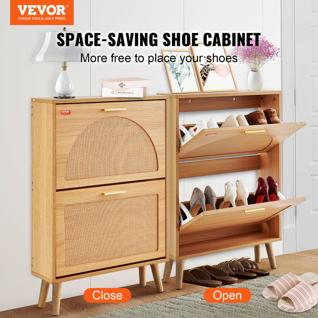 Schuhschrank Schmal, Schuhregal Holzfarbe, 600 X 168 X 877 Mm Schuhkipper Mit 2 Klappen + Oberem Staufach, Schuhkommode 36,28 Kg Tragfähigkeit, Aufbewahrungsschrank Schuh Massivholz Für Flur 