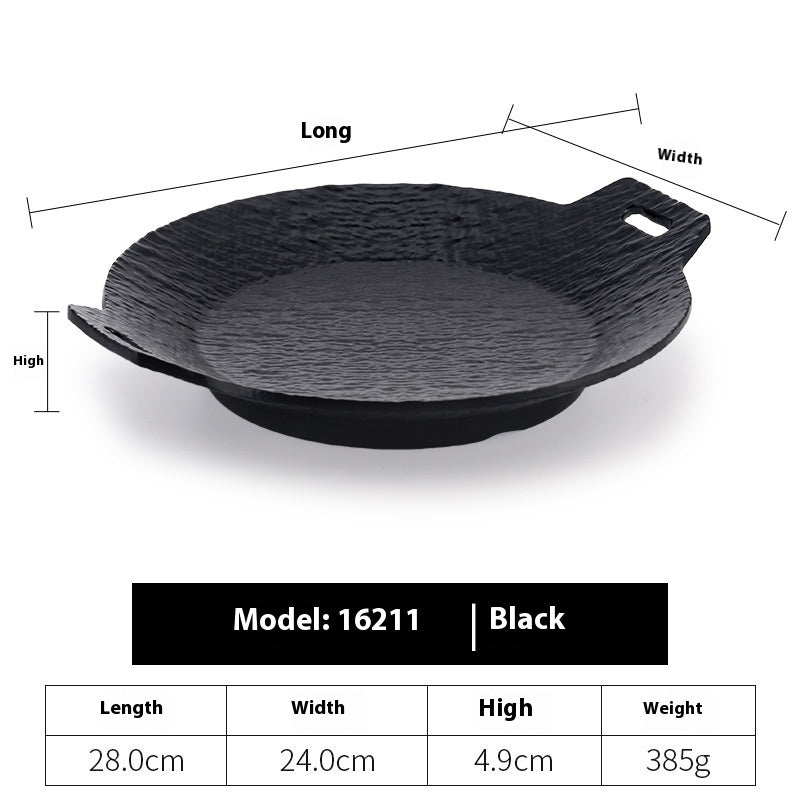 Black Hot Pot Food Plate Barbecue Plate