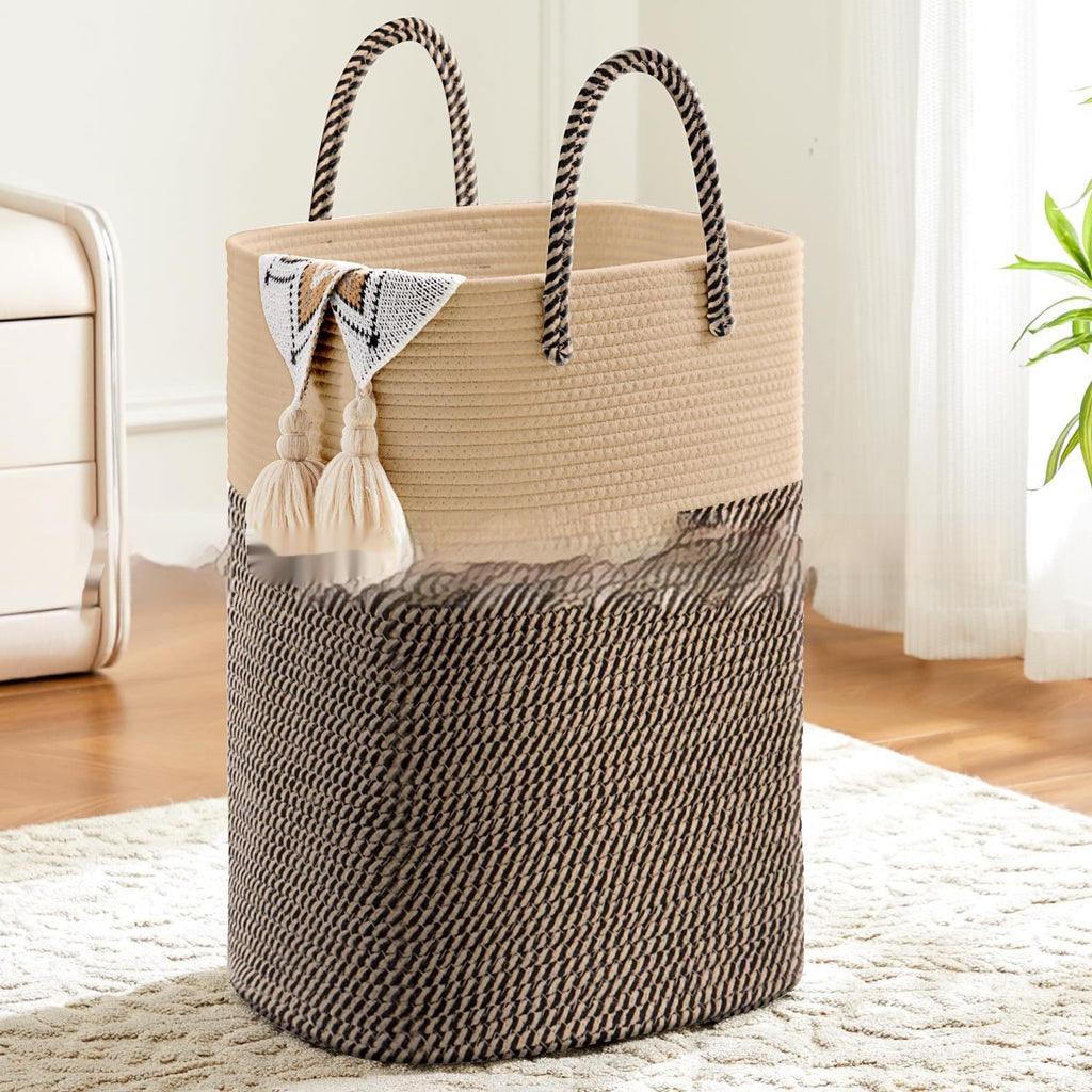 Portable Square Cotton String Foldable Storage Basket