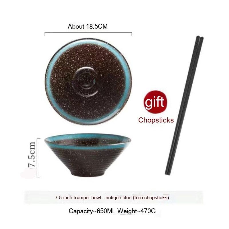 Frosted Tableware Bright Noodles Household Large Bowl Plate Ceramic