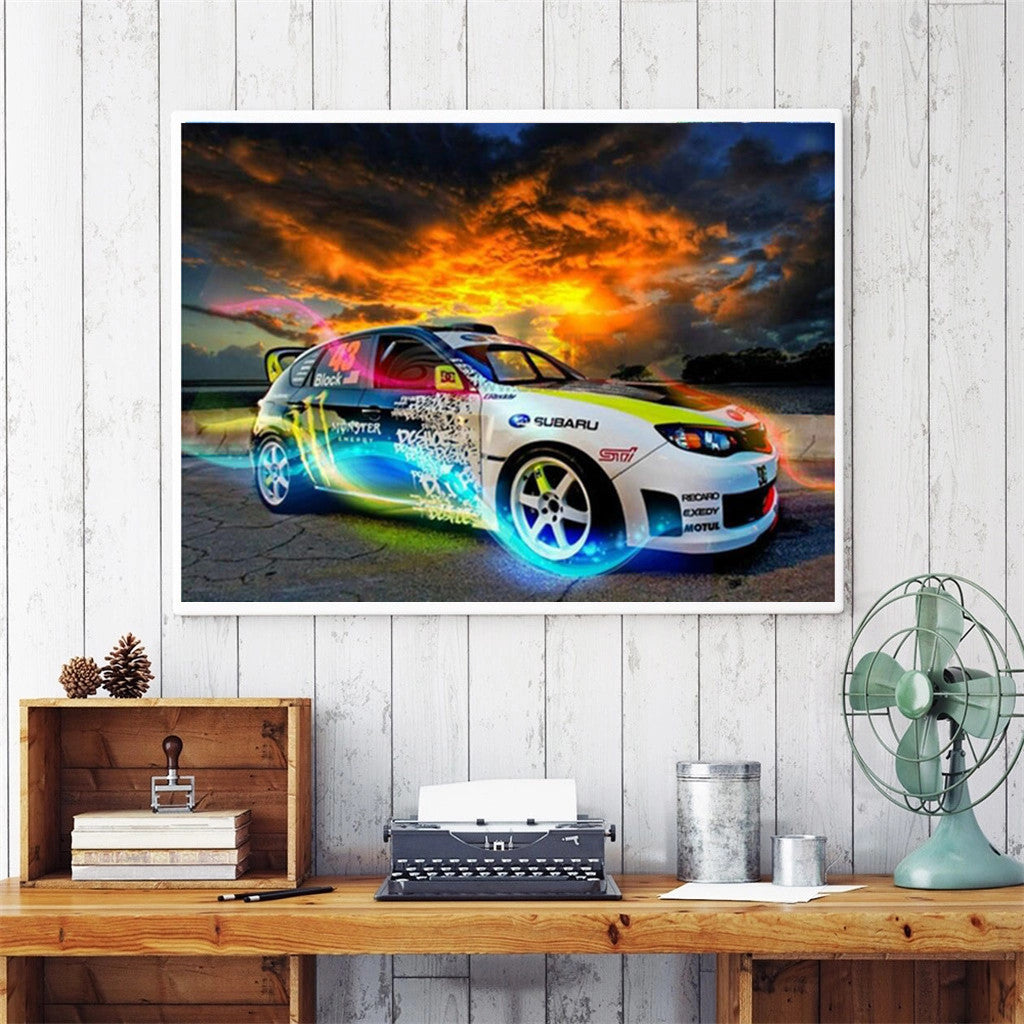 5D Diamond Painting Full Of Diamond Fire Chariot Cross Stitch Decorative Painting