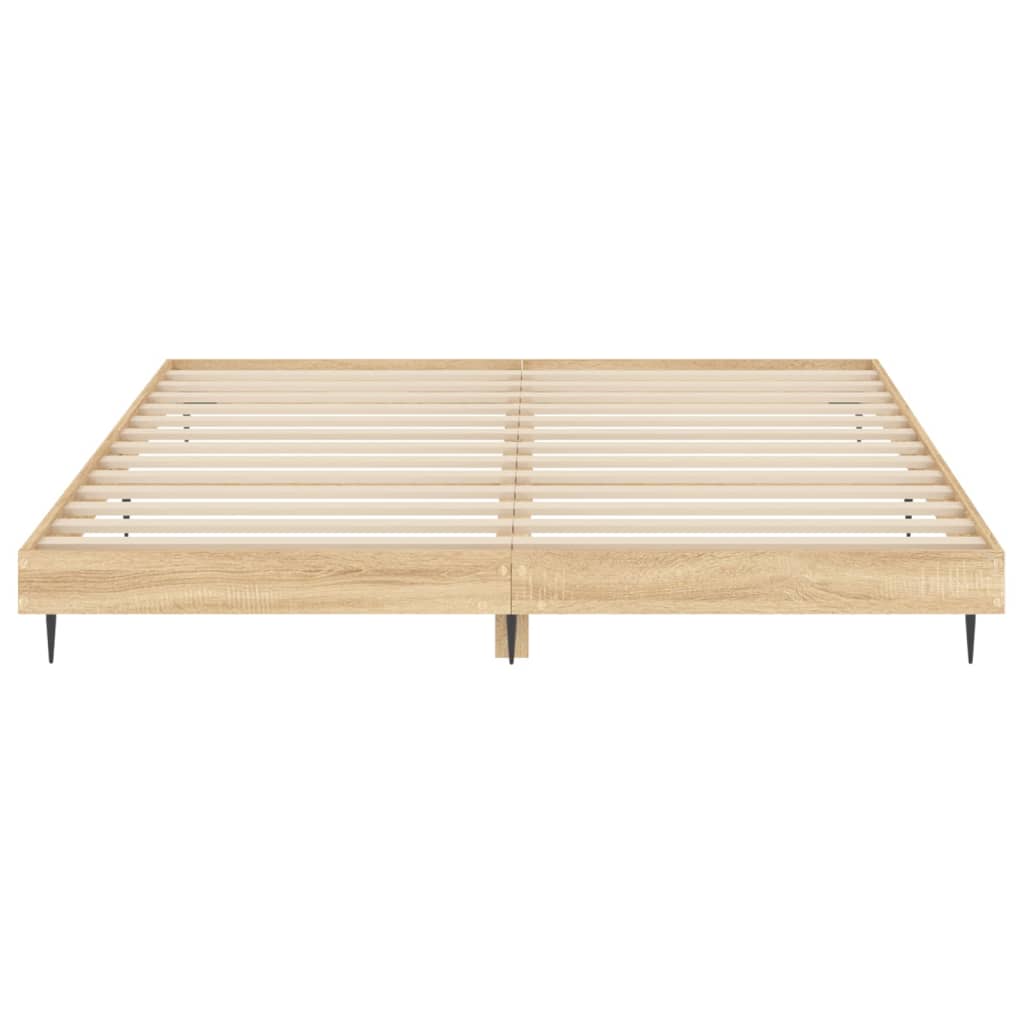 Struttura letto senza materasso in legno composito di rovere Sonoma