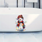 Snowman Christmas Light Bathroom Waterproof Stickers