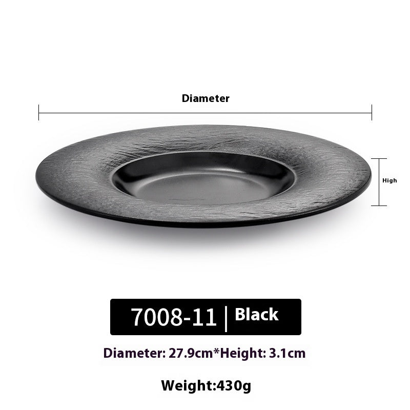 Black Hot Pot Food Plate Barbecue Plate