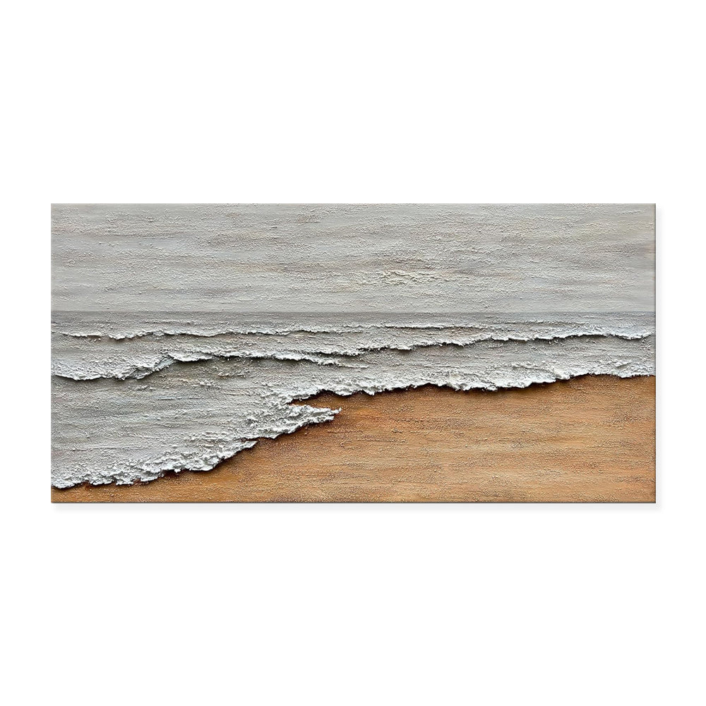 Nordic Hand-painted Oil Painting On Canvas Abstract Textured Seaside Landscape Wall Art Decoration For Home Living Room Office Decor Mural