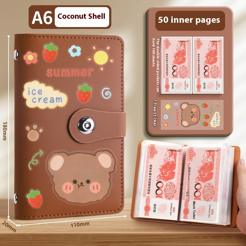 Saving Book Can Be Put Only Cash Storage Wallet Storage Bag