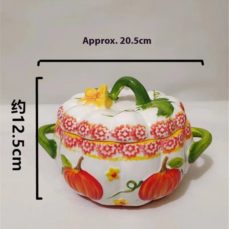 Pumpkin Bowl Tableware Suit Noodle Bowl Plate Dishes Household
