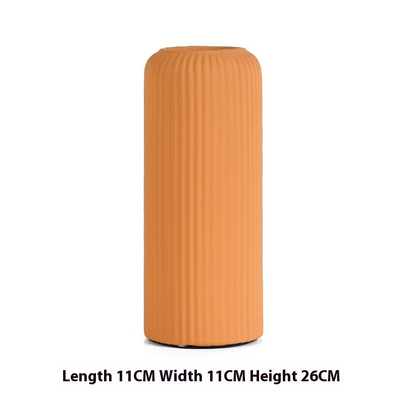 Modern Minimalist Ceramic Vase Morandi Wide Mouth Dry Desktop TV Cabinet Flower Arrangement Decoration