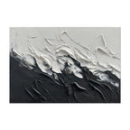 Simple Design Handmade Black And White Knife Thick Oil Painting On Canvas Abstract Wall Art Decor For Living Room Decor As Gifts