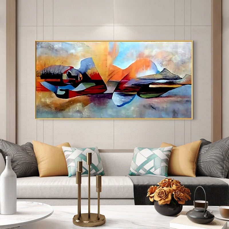 Colorful Abstract Geometric Water Woman Decorative Painting