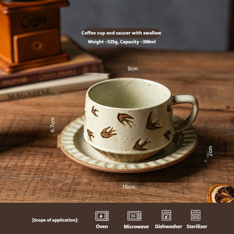 Retro Stoneware Coffee Cup Light Luxury Advanced Special-interest Design