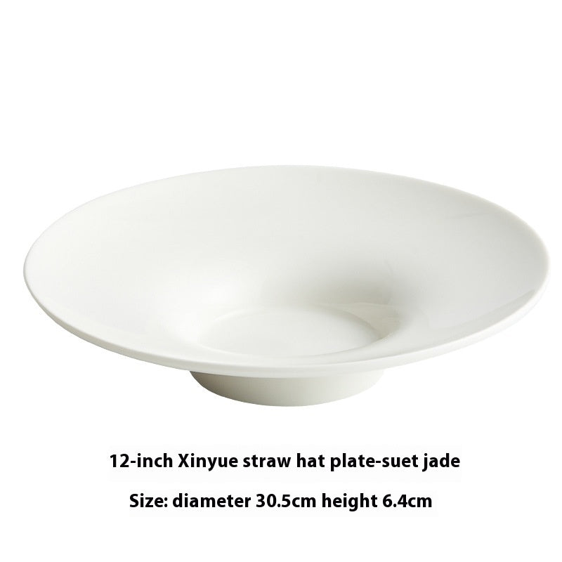 Creative Ceramic Straw Hat Plate Japanese Italian Pasta Dish