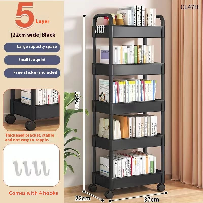 Trolley Floor Mobile Multi-layer Snack Bedroom Bedside Storage Rack