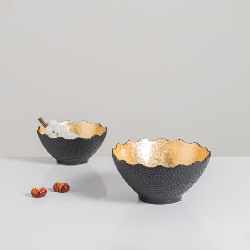 Handmade Ceramic Baking Black Hot Stamping Aluminum Storage Tray