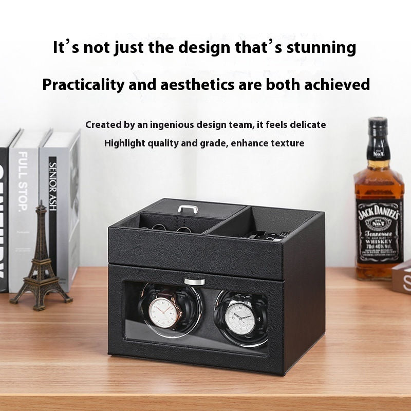 High End Leather Mechanical Watch Storage Rocking Case