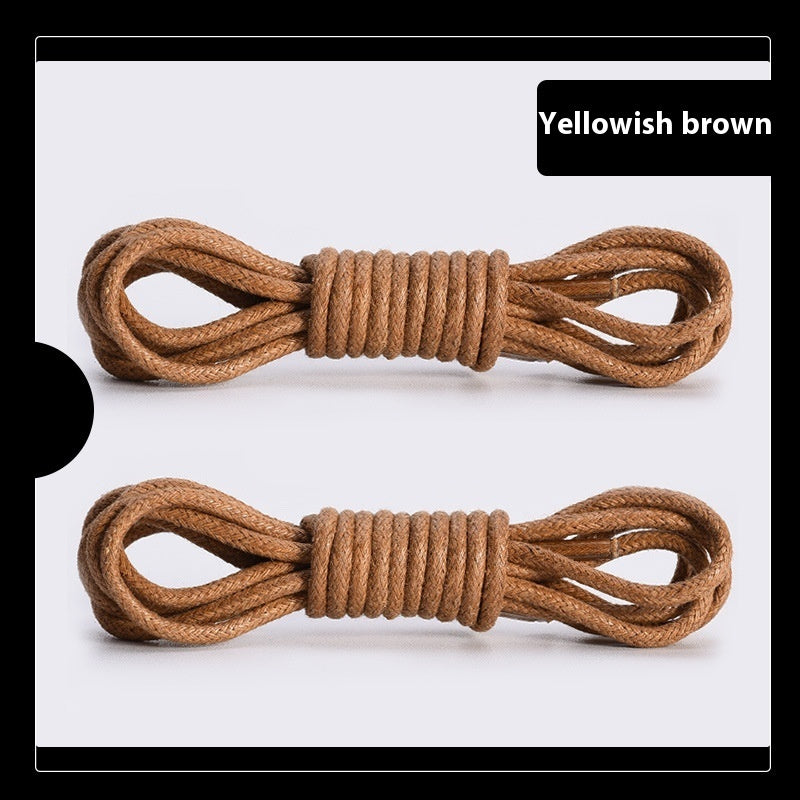 Leather Shoes Boots Wax Rope Round Shoelace A Pair