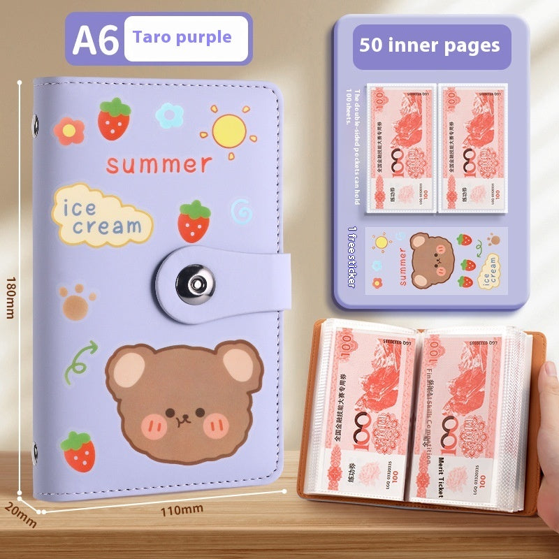 Saving Book Can Be Put Only Cash Storage Wallet Storage Bag