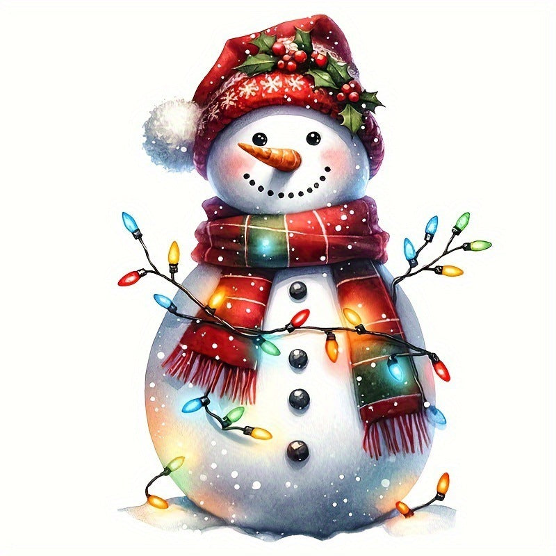 Snowman Christmas Light Bathroom Waterproof Stickers