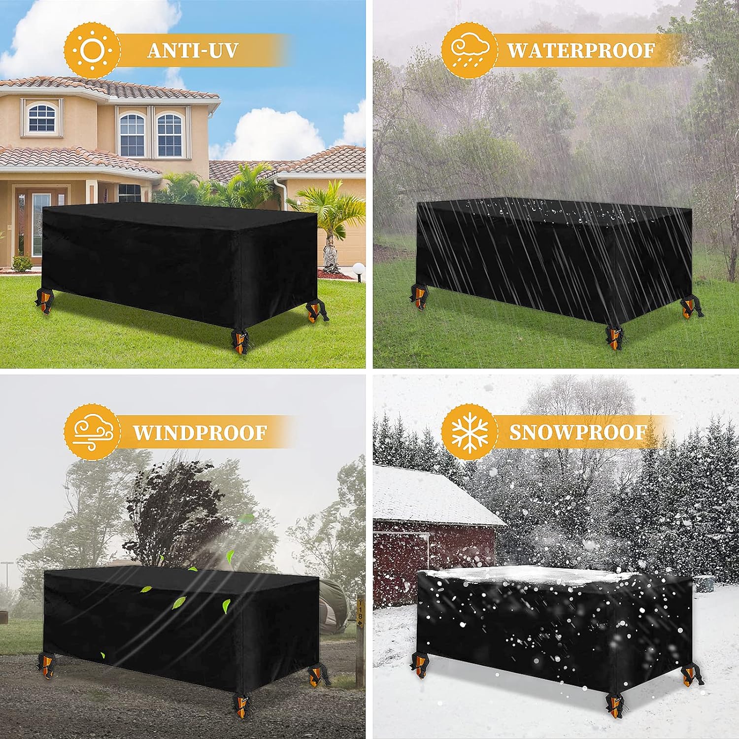 Copertura resistente e impermeabile per mobili da giardino e patio, per tavolo e divano in rattan da esterno
