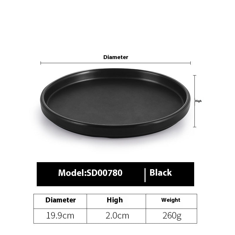 Black Hot Pot Food Plate Barbecue Plate