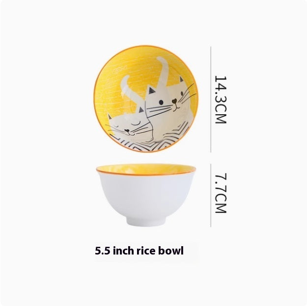 Cartoon And Plates Creative Rice Soup Bowls For Home Baking Dishes Ceramic Tableware