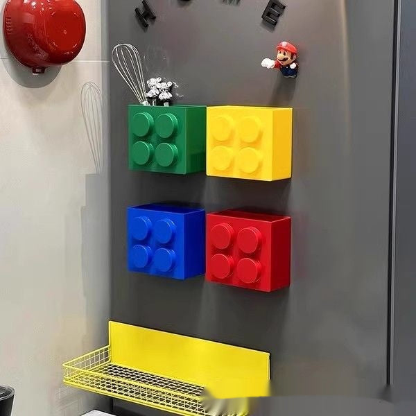 Magnetic Storage Box Refrigerator Decorative Plastic Wrap Straw Rack