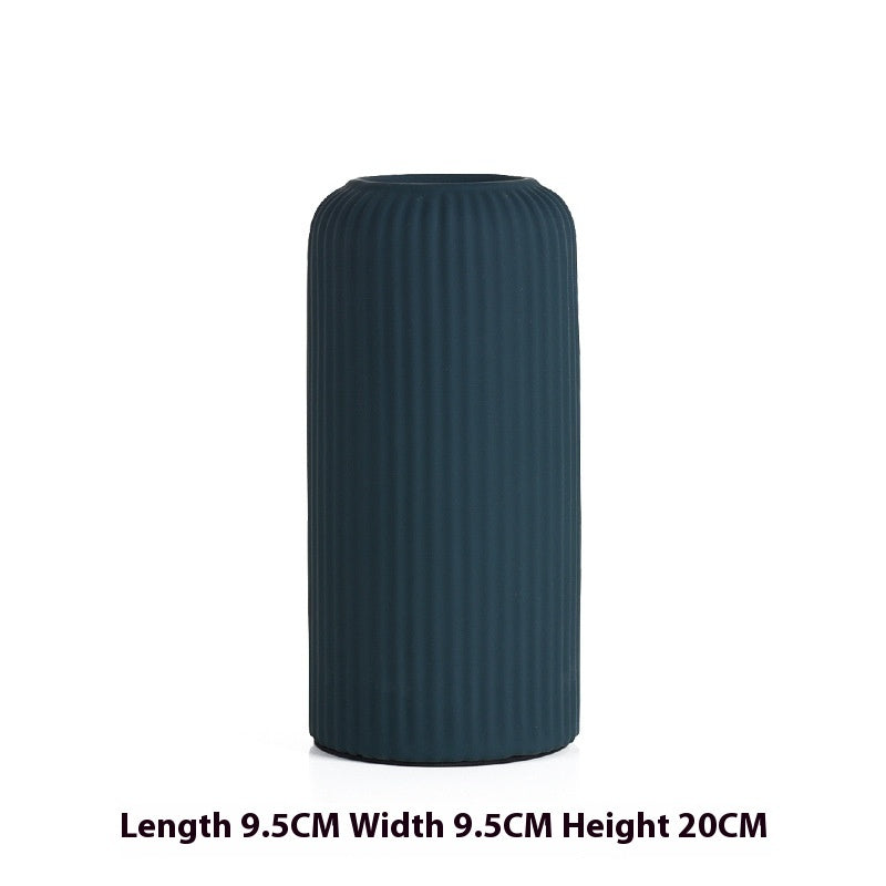 Modern Minimalist Ceramic Vase Morandi Wide Mouth Dry Desktop TV Cabinet Flower Arrangement Decoration