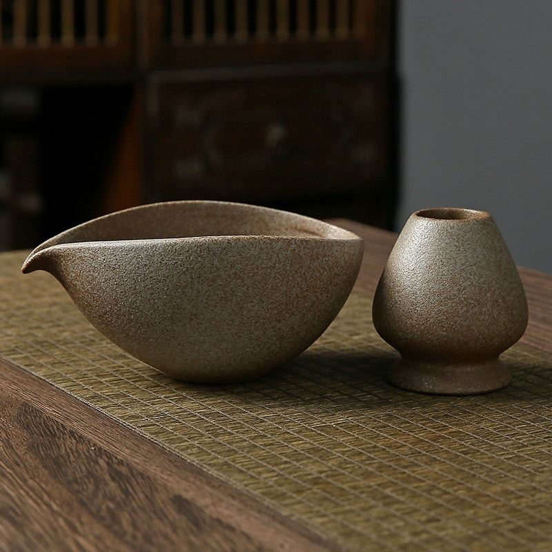 Tea Set For Making Matcha With Coarse Pottery