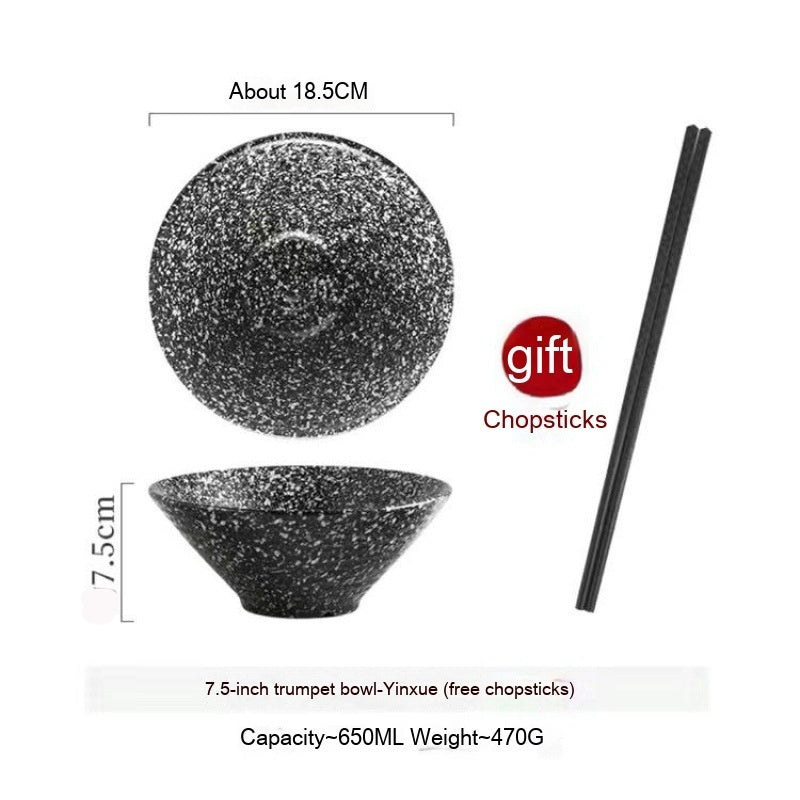 Frosted Tableware Bright Noodles Household Large Bowl Plate Ceramic