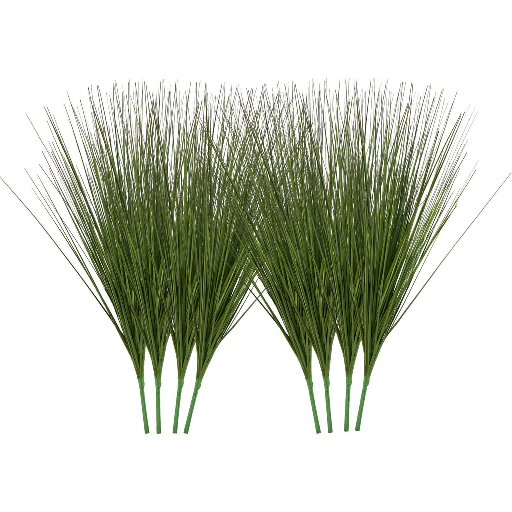 Pianta di erba artificiale, erba di cipolla finta da 27 pollici, arbusti verdi finti, PVC di alta qualità per interni ed esterni, casa, giardino, ufficio, decorazione della stanza, inaugurazione della casa, confezione da 8 verde