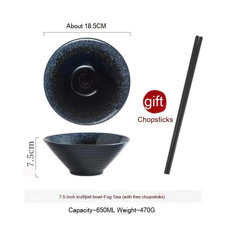 Frosted Tableware Bright Noodles Household Large Bowl Plate Ceramic