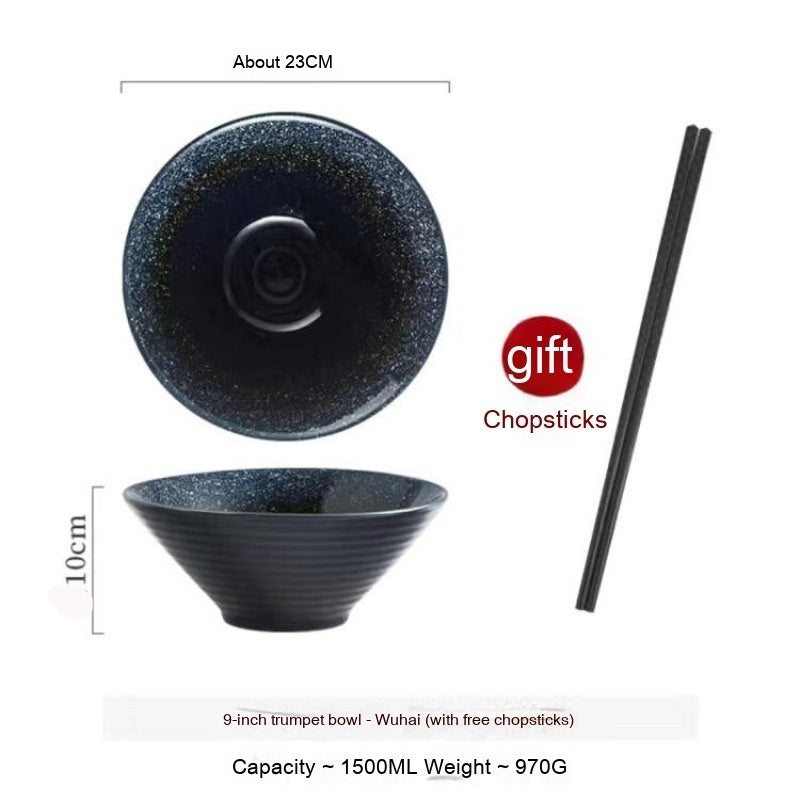 Frosted Tableware Bright Noodles Household Large Bowl Plate Ceramic