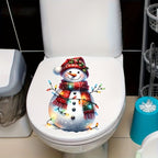 Snowman Christmas Light Bathroom Waterproof Stickers
