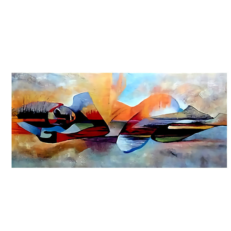 Colorful Abstract Geometric Water Woman Decorative Painting