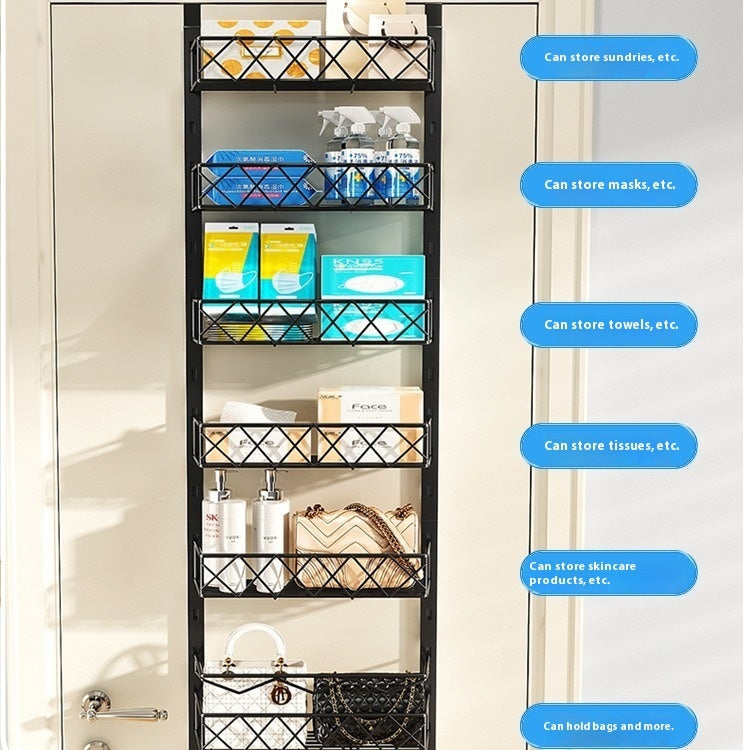 The Door Punch-free Creative Bedroom Room Door Multi-layer Storage Basket Dormitory Door Back Rack
