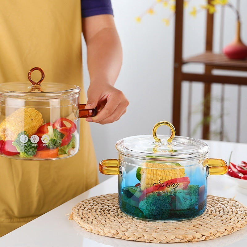 Borosilicate Glass Pot Household Heating Binaural