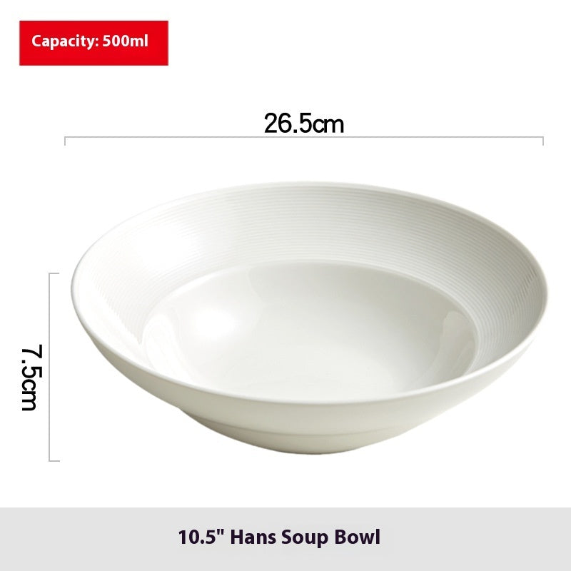 Deep Soup Household Noodle Ceramic Soup Large Bowl