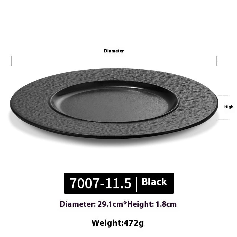 Black Hot Pot Food Plate Barbecue Plate