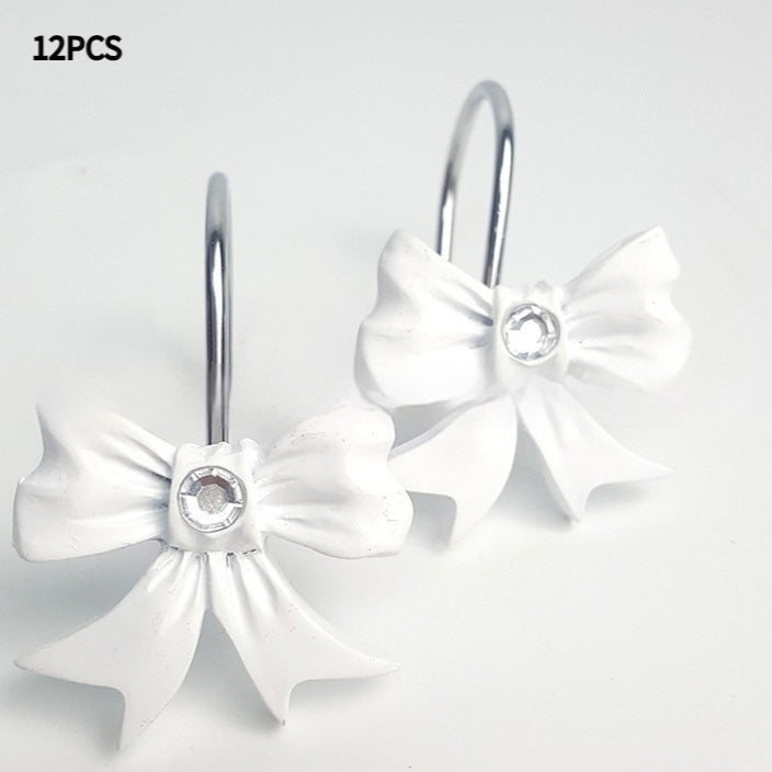 Resin Bow Rhinestone Shower Curtain Bathroom Curtain Bracelet Sticky Hook