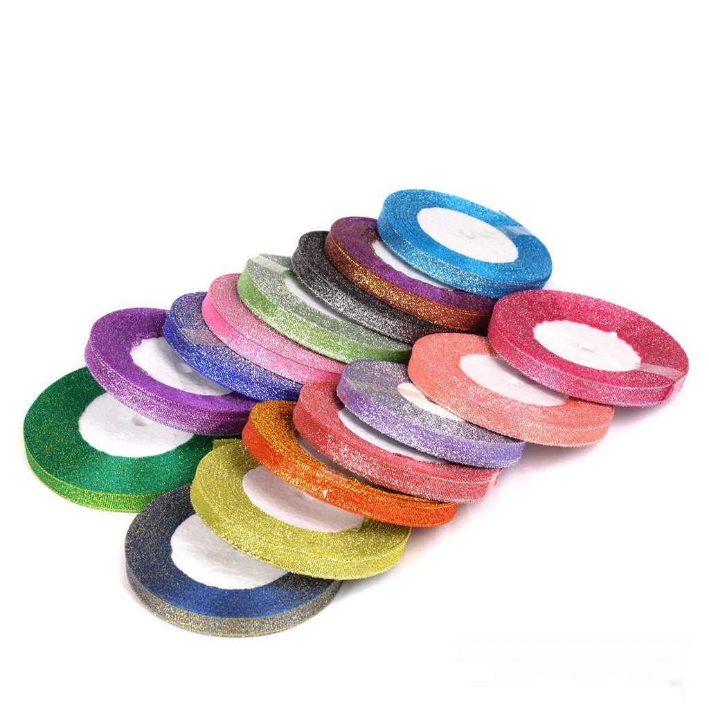 Bow Gold Silk Silver Polyester Ribbon