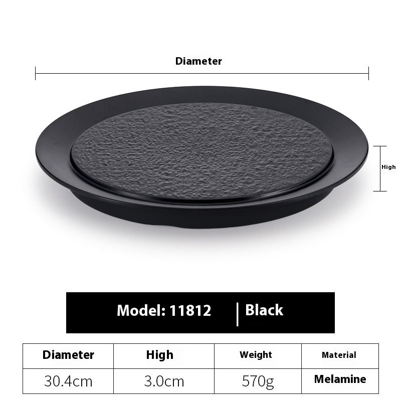Black Hot Pot Food Plate Barbecue Plate