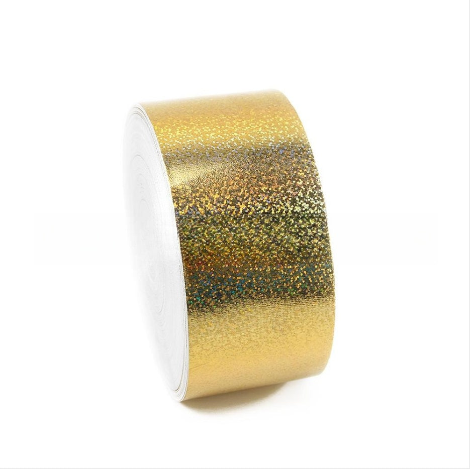 50 Yards Roll 75MM Laser Silver Ribbed Band