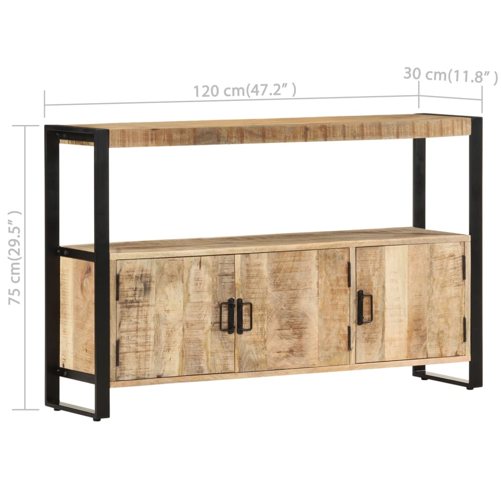 Credenza 120x30x75 cm Legno massello di mango