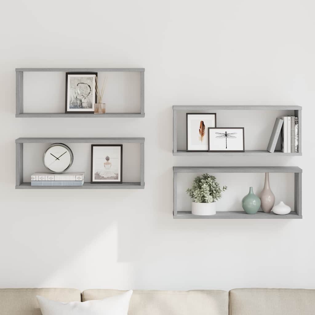 Mensole a cubo 6 pezzi Rovere affumicato 60x Materiale a base di legno