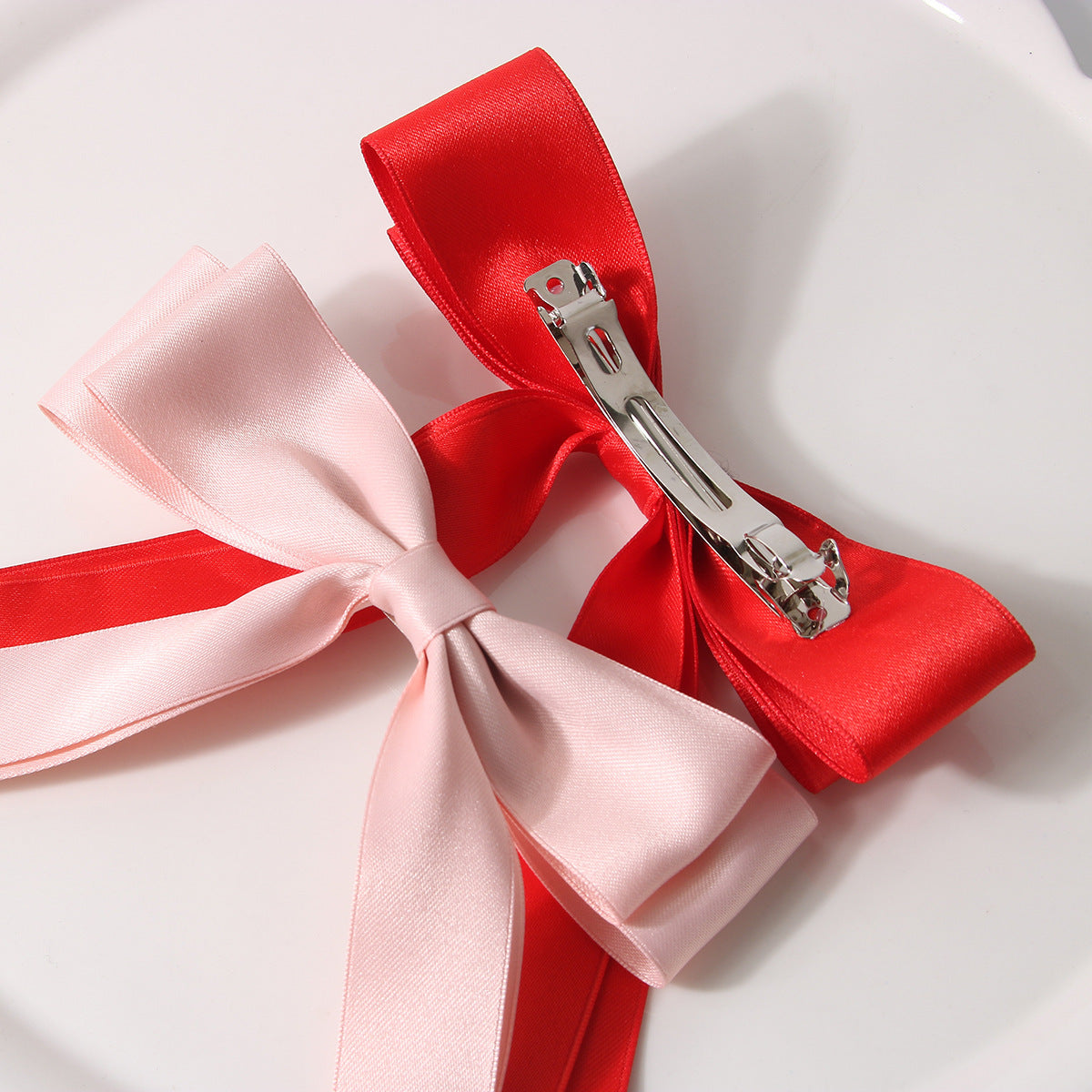 Bow Spring Clip Hairpin Sweet Double Large Ribbon Hairpin Long Ribbon Hair Accessories
